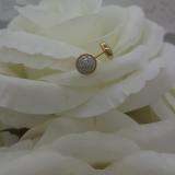 0.20 Carat (ctw) 10k Yellow Gold White Diamond Ladies Micro Pave Round Domed Stud Earrings