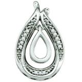 0.07 Carat (ctw) 10k White Gold Brilliant White Diamond Ladies Key Pendant