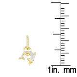 0.33 Carat (ctw) 10k Yellow Gold Brilliant White Diamond Ladies Dolphin Shape Drop Earrings