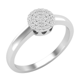 0.12 Carat (ctw) 10k White Gold Brilliant White Diamond Ladies Micro Pave Engagement Ring