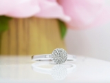 0.12 Carat (ctw) 10k White Gold Brilliant White Diamond Ladies Micro Pave Engagement Ring