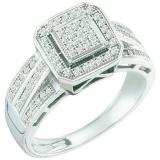 0.25 Carat (ctw) 10k White Gold Round White Diamond Ladies Micro Pave Bridal Engagement Ring
