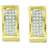 0.15 CT 10k Yellow Gold Brilliant Diamond Ladies Hoop Earrings