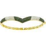 1.72 Carat (ctw) 14k Yellow Gold Round White & Black Diamond Ladies Fashion Bangle Bracelet