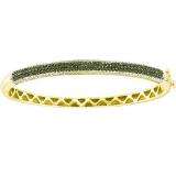 1.48 Carat (ctw) 14k Yellow Gold Round White & Black Diamond Ladies Fashion Bangle Bracelet