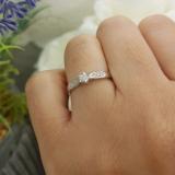 0.06 Carat (ctw) Sterling Silver Round Diamond Ladies Engagement Bridal Promise Ring
