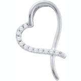 0.14 Carat (ctw) 10K White Gold Brilliant Round White Diamond Ladies Heart Pendant