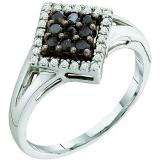 0.25 Carat (ctw) 10k White Gold Black & White Diamond Ladies Cocktail Ring