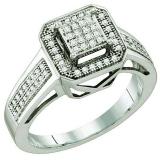 0.25 Carat (ctw) 10k White Gold Round White Diamond Ladies Vintage Style Bridal Engagement Ring