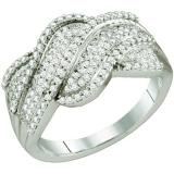 0.50 Carat (ctw) 10k White Gold Brilliant White Diamond Ladies Micro Pave Wedding Anniversary Band