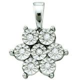 0.06 Carat (ctw) Sterling Silver Round Diamond Faunk Ladies Pendant