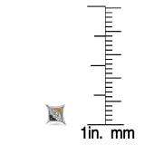 0.05 Carat (ctw) Sterling Silver Real Diamond Kite Shape Mens Hip Hop Iced Stud Earrings