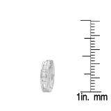 0.15 Carat (ctw) Sterling Silver Baguettes Diamond Huggie Hoop Earrings