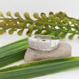 0.20 Carat (ctw) Sterling Silver Round White Diamond Men's Micro Pave Hip Hop Wedding Band