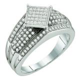 0.33 Carat (ctw) Sterling Silver Round Diamond Ladies Bridal Engagement Ring