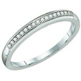 0.05 Carat (ctw) 10k White Gold Genuine Diamond Ladies Micro Pave Wedding Band