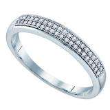 0.15 Carat (ctw) 10k White Gold Round Diamond Men's Hip Hop Micro Pave Wedding Band Ring