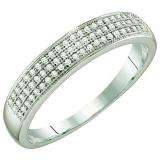 0.20 Carat (ctw) 10k White Gold Round Diamond Men's Hip Hop Micro Pave Wedding Band Ring