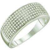 0.50 Carat (ctw) 10k White Gold Round White Diamond Men's Hip Hop Micro Pave Wedding Anniversary Band