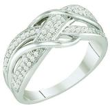 0.20 Carat (ctw) 10k White Gold Round Diamond Ladies Wedding Anniversary Swirl Band