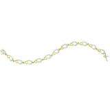 0.12 Carat (ctw) 10k White Gold Brilliant White Diamond Ladies Two Tone Swirl Tennis Link Bracelet