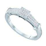 0.15 Carat (ctw) 10k White Gold Round Diamond Ladies Past Present Future Ring