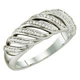 0.18 Carat (ctw) 10k White Gold Round Diamond Ladies Wedding Cocktail Band Ring