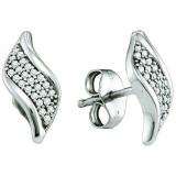 0.15 Carat (ctw) 10k White Gold Round White Diamond Ladies Micro Pave Earrings