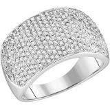1.00 Carat (ctw) 10k White Gold Round White Diamond Ladies Micro Pave Wedding Anniversary Band