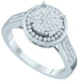 0.33 Carat (ctw) 10k White Gold Round White Diamond Ladies Vintage Style Bridal Engagement Ring