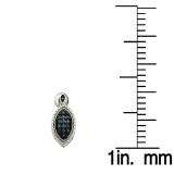 0.25 Carat (ctw) Sterling Silver Blue Diamond Ladies Dangling Earrings