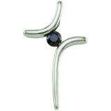 0.27 Carat (ctw) Sterling Silver Black Diamond Ladies Solitaire Pendant
