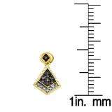 0.19 Carat (ctw) 18k Yellow Gold Plated Sterling Silver Round Diamond Ladies Micro Pave Dangling Earrings