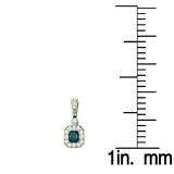 0.66 Carat (ctw) 10k White Gold Round Blue & White Diamond Ladies Drop Earrings