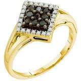 0.25 Carat (ctw) 14k Yellow Gold Black & White Diamond Ladies Cocktail Ring