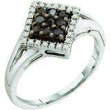 0.25 Carat (ctw) 14k White Gold Black & White Diamond Ladies Cocktail Ring