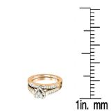 0.55 Carat (ctw) 10k Rose Gold Round White Diamond Ladies Bridal Heart Shape Engagement Ring Set