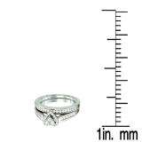 0.55 Carat (ctw) 10k White Gold Round White Diamond Ladies Bridal Heart Shape Engagement Ring Set