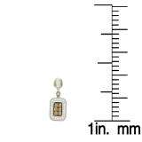 0.50 Carat (ctw) 10k White Gold Round Brown & White Diamond Ladies Fashion Drop Earrings