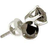 2.00 Carat (ctw) 10k White Gold Round Black Diamond Ladies Stud Earrings