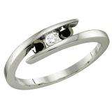 0.25 Carat (ctw) Sterling Silver Black & White Diamond Ladies 3 Stone Band Ring