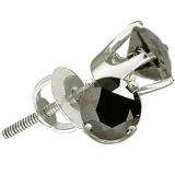 0.25 Carat (ctw) Sterling Silver Round Black Diamond Ladies Stud Earrings