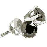 0.75 Carat (ctw) Sterling Silver Round Black Diamond Ladies Stud Earrings