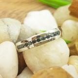 0.50 Carat (ctw) Sterling Silver Round Black Diamond Men's Channel Set Anniversary Wedding Band 1/2 CT