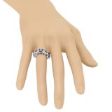 1.00 Carat (ctw) 10K White Gold Round Cut Black Diamond Ladies Bridal Vintage Style Engagement Ring 1 CT