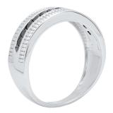 0.51 Carat (ctw) Sterling Silver Round Black Diamond Ladies Anniversary Ring Wedding Band 1/2 CT