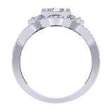 0.75 Carat (ctw) 14K White Gold Round White Diamond Ladies Bridal Split Shank Cluster Engagement Ring 3/4 CT