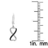 0.20 Carat (ctw) Sterling Silver Round Black Diamond Ladies Swirl Infinity Heart Shaped Dangling Earrings 1/5 CT