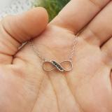 0.05 Carat (ctw) 925 Sterling Silver Round Black Diamond Ladies Infinity Shape 5 Stone Pendant With Free Chain