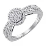 0.20 Carat (ctw) 10K White Gold Round Diamond Ladies Bridal Micro Pave Engagement Ring 1/5 CT